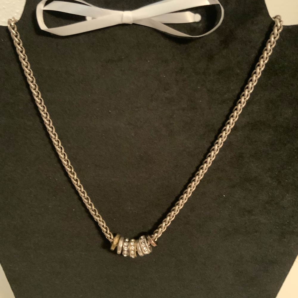 Fossil Brand Gold and Silver Bead Charm Necklace